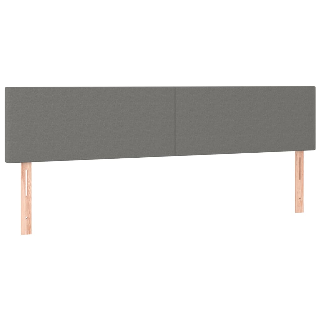 vidaXL Łóżko kontynentalne z materacem, ciemnoszara tkanina 160x200 cm