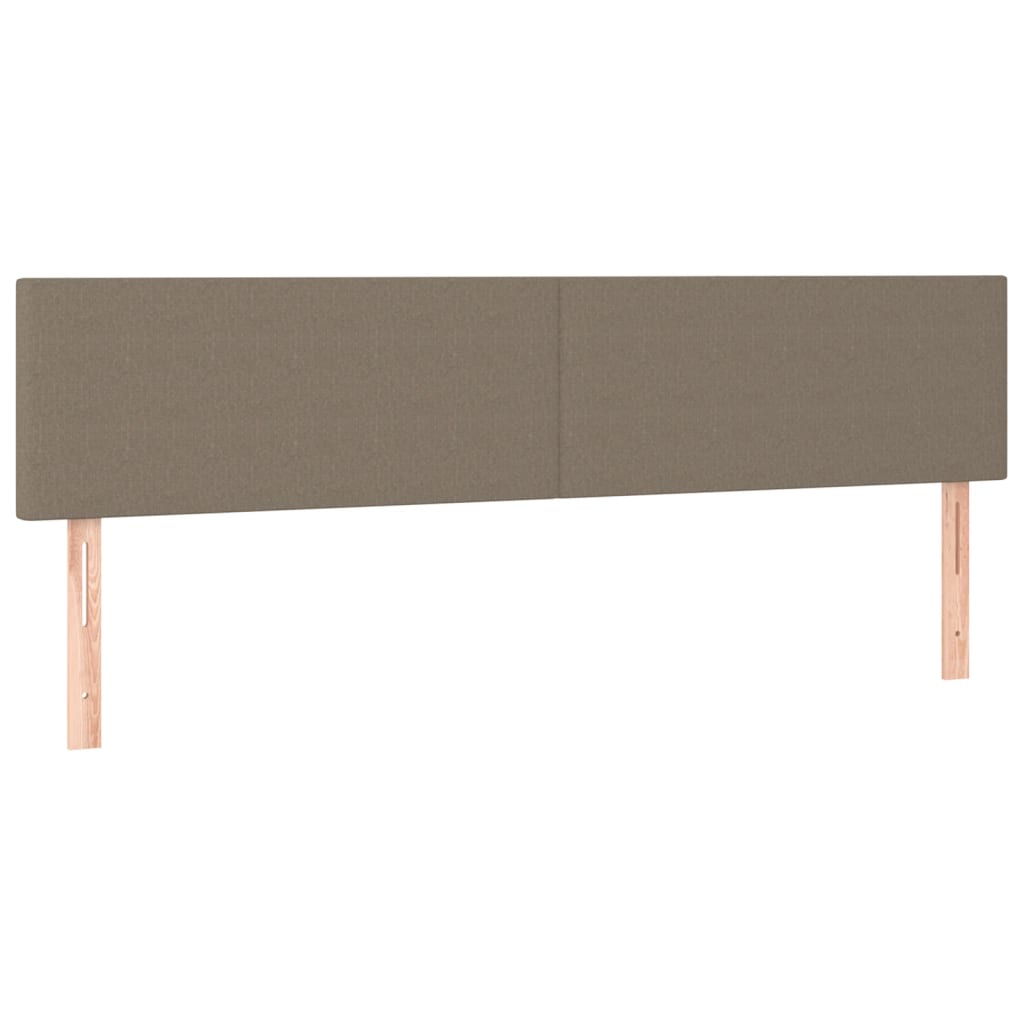 vidaXL Łóżko kontynentalne z materacem, taupe, tkanina, 200x200 cm