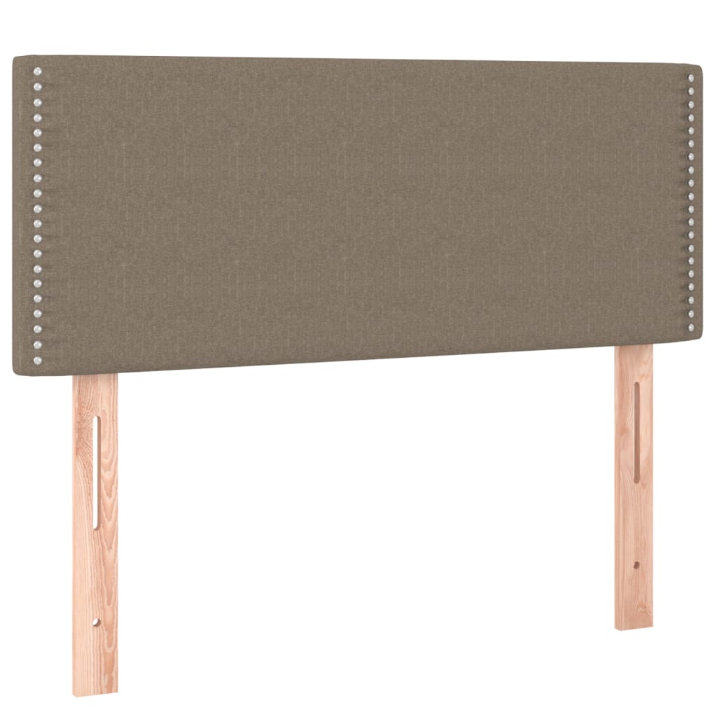 vidaXL Łóżko kontynentalne z materacem, taupe, tkanina, 90x200 cm