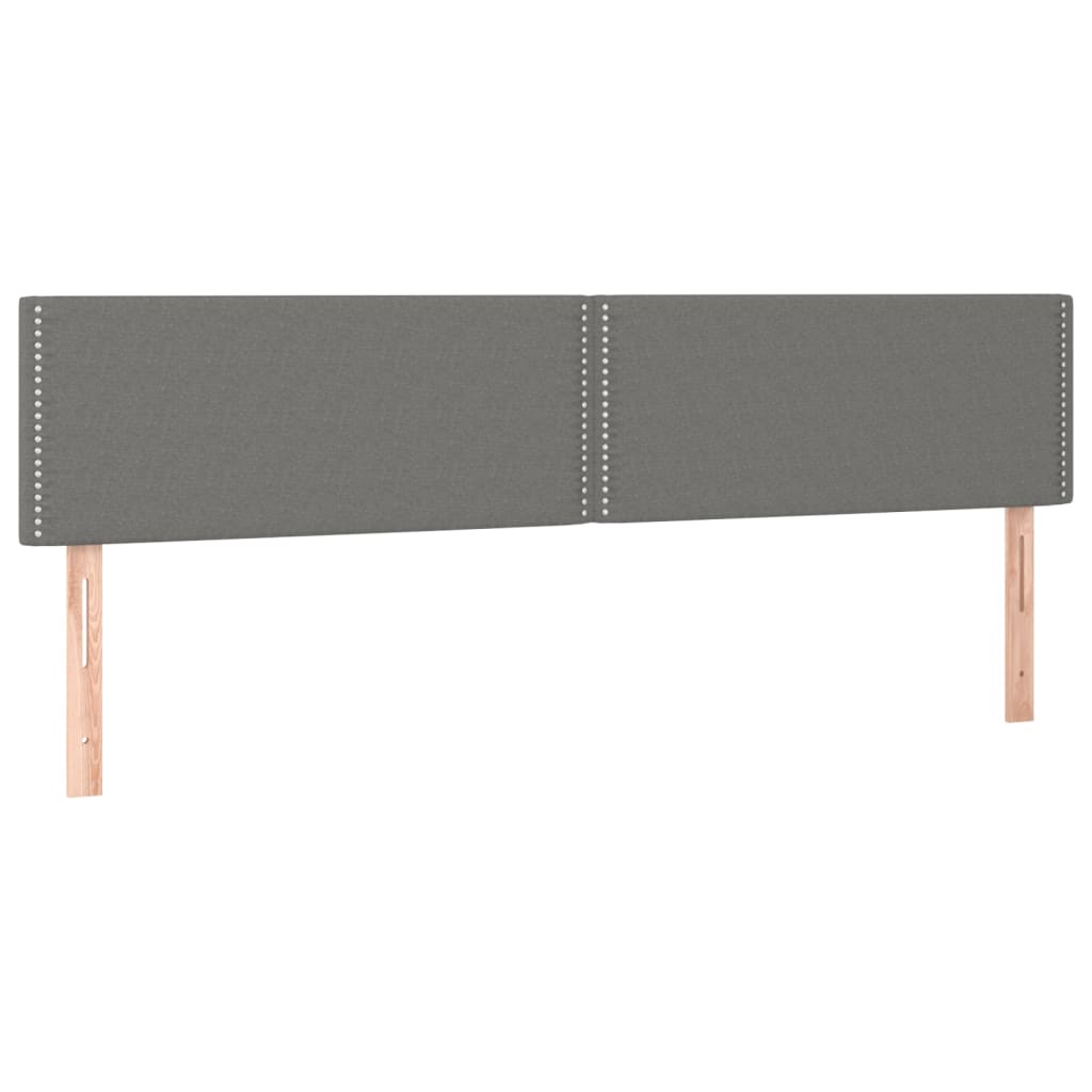 vidaXL Łóżko kontynentalne z materacem, ciemnoszara tkanina 200x200 cm