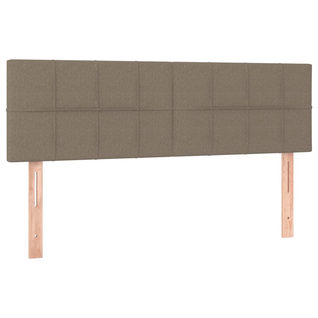 vidaXL Łóżko kontynentalne z materacem, taupe, tkanina, 140x200 cm