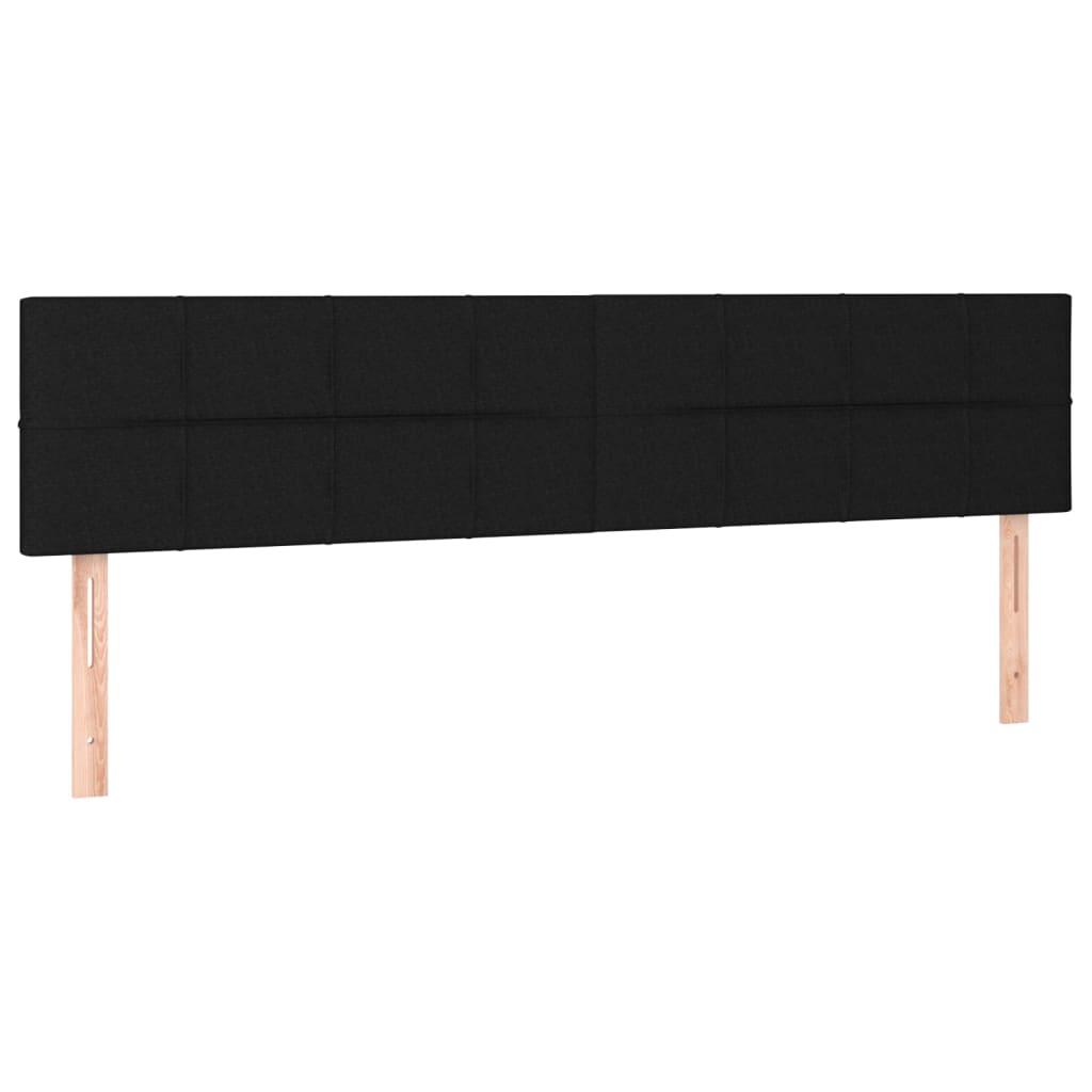 vidaXL Łóżko kontynentalne z materacem, czarne, tkanina 160x200 cm