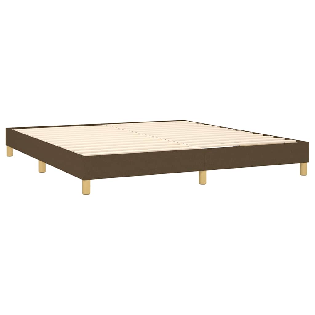 vidaXL Łóżko kontynentalne z materacem, brązowe, tkanina, 160x200 cm