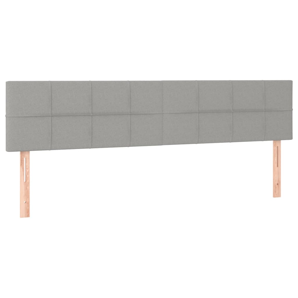 vidaXL Łóżko kontynentalne z materacem, jasnoszare, tkanina 200x200 cm