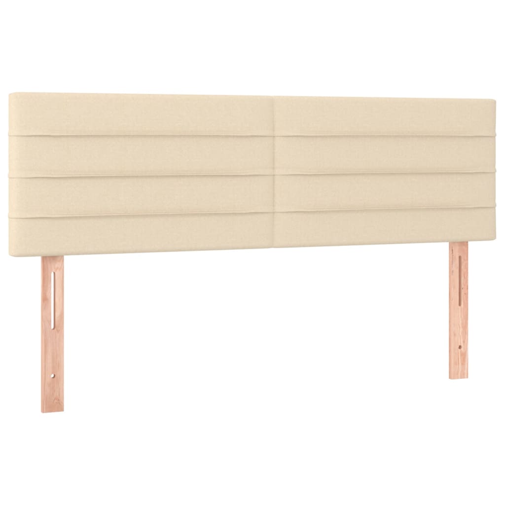 vidaXL Łóżko kontynentalne z materacem, kremowe, tkanina, 140x200 cm