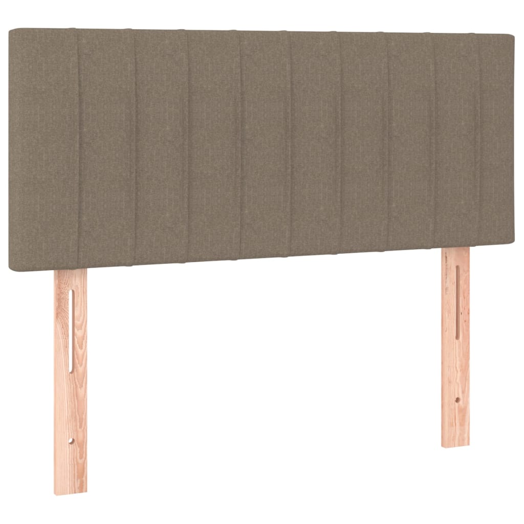 vidaXL Łóżko kontynentalne z materacem, taupe, tkanina, 100x200 cm