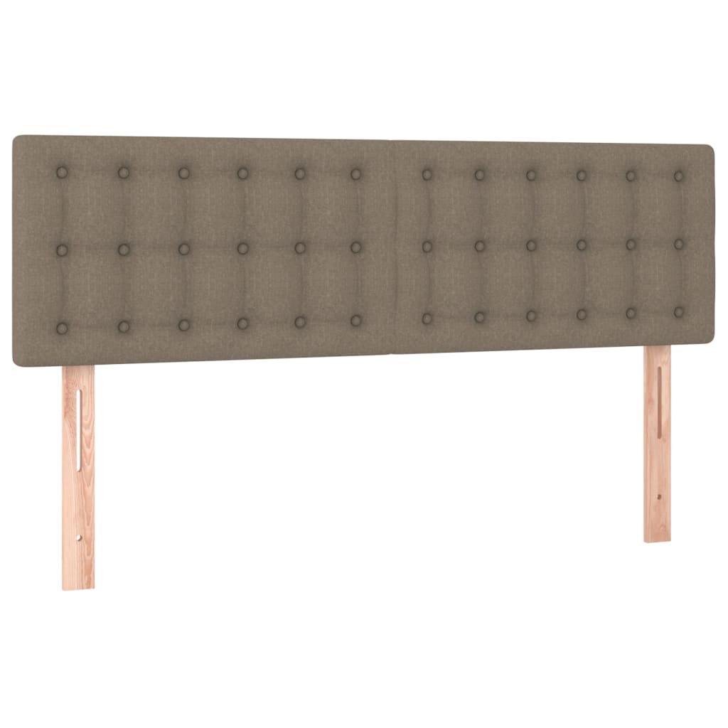 vidaXL Łóżko kontynentalne z materacem, taupe, tkanina, 140x190 cm