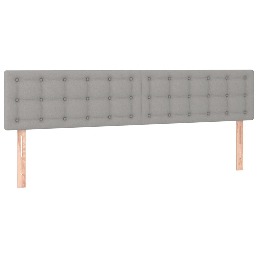 vidaXL Łóżko kontynentalne z materacem, jasnoszare, tkanina 200x200 cm