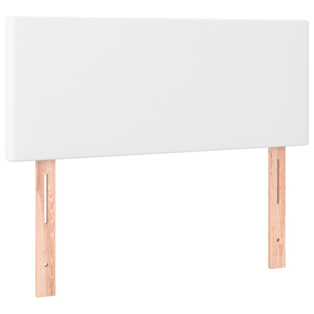 vidaXL Łóżko kontynentalne z materacem, białe, ekoskóra 80x200 cm