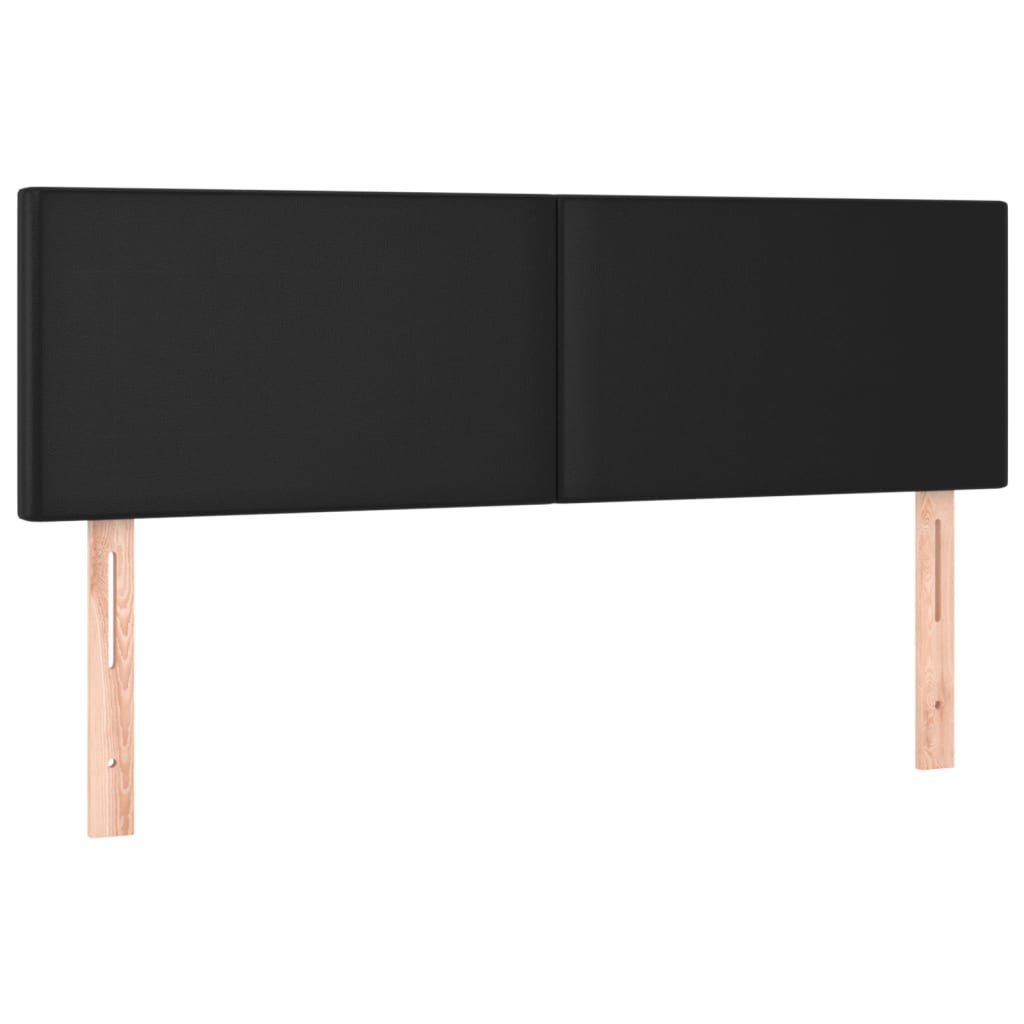 vidaXL Łóżko kontynentalne z materacem, czarne, ekoskóra 140x190 cm