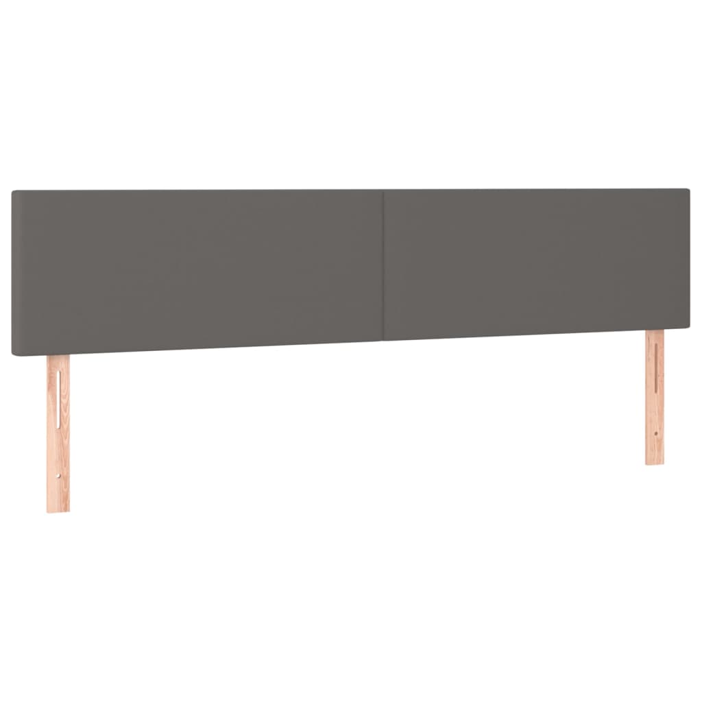 vidaXL Łóżko kontynentalne z materacem, szare, ekoskóra 160x200 cm