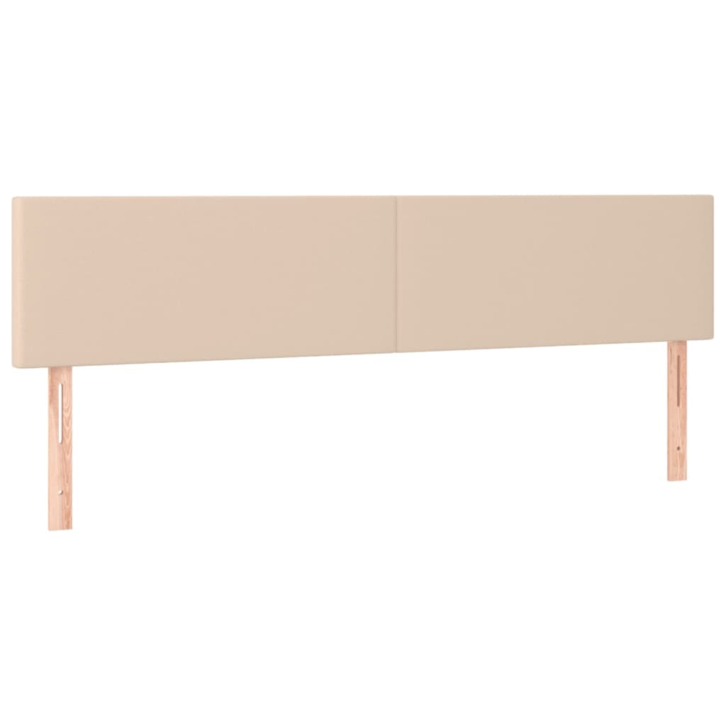 vidaXL Łóżko kontynentalne z materacem, cappuccino ekoskóra 200x200 cm