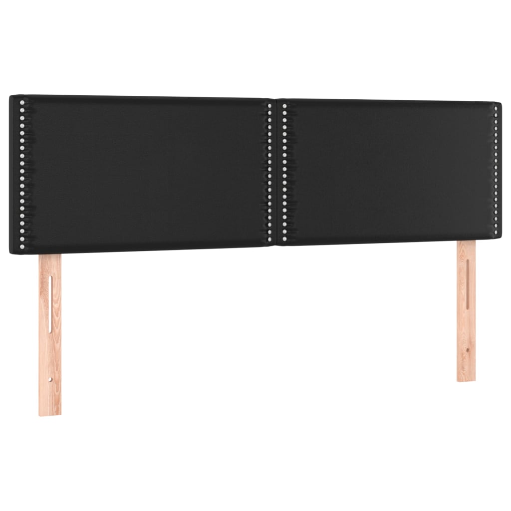 vidaXL Łóżko kontynentalne z materacem, czarne, ekoskóra 140x190 cm