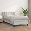 vidaXL Łóżko kontynentalne z materacem, białe, ekoskóra 90x190 cm