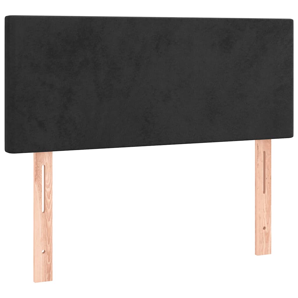 vidaXL Łóżko kontynentalne z materacem, czarne, aksamit 100x200 cm