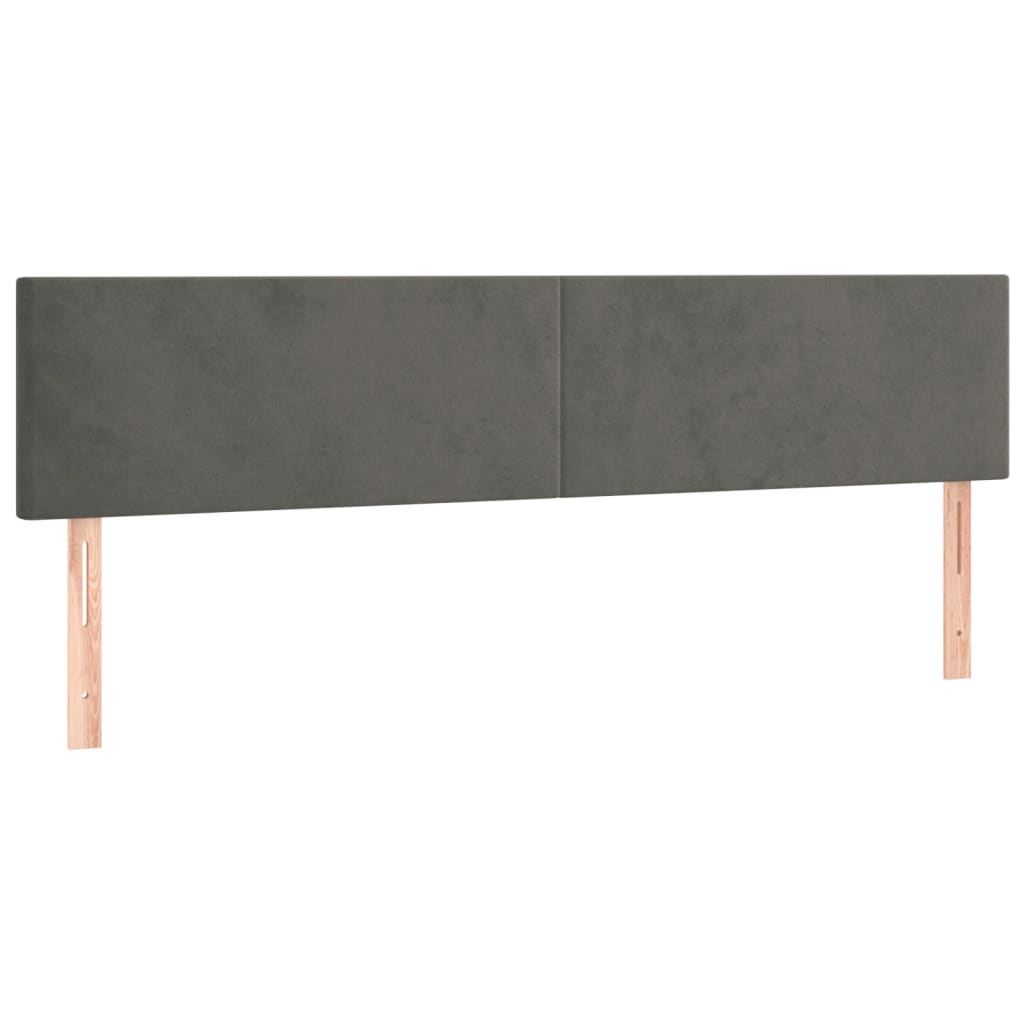 vidaXL Łóżko kontynentalne z materacem, ciemnoszare, 180x200cm aksamit
