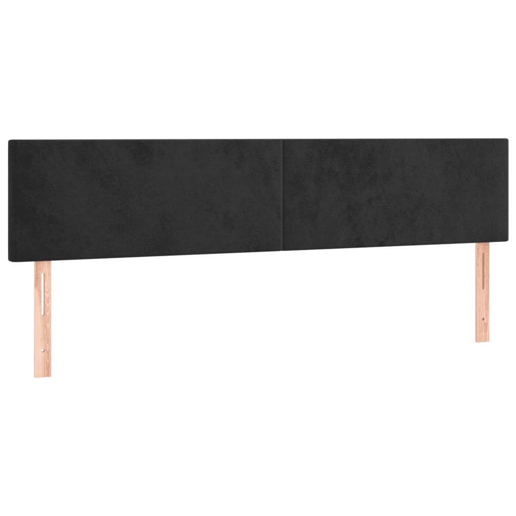 vidaXL Łóżko kontynentalne z materacem, czarne, 180x200 cm, aksamit