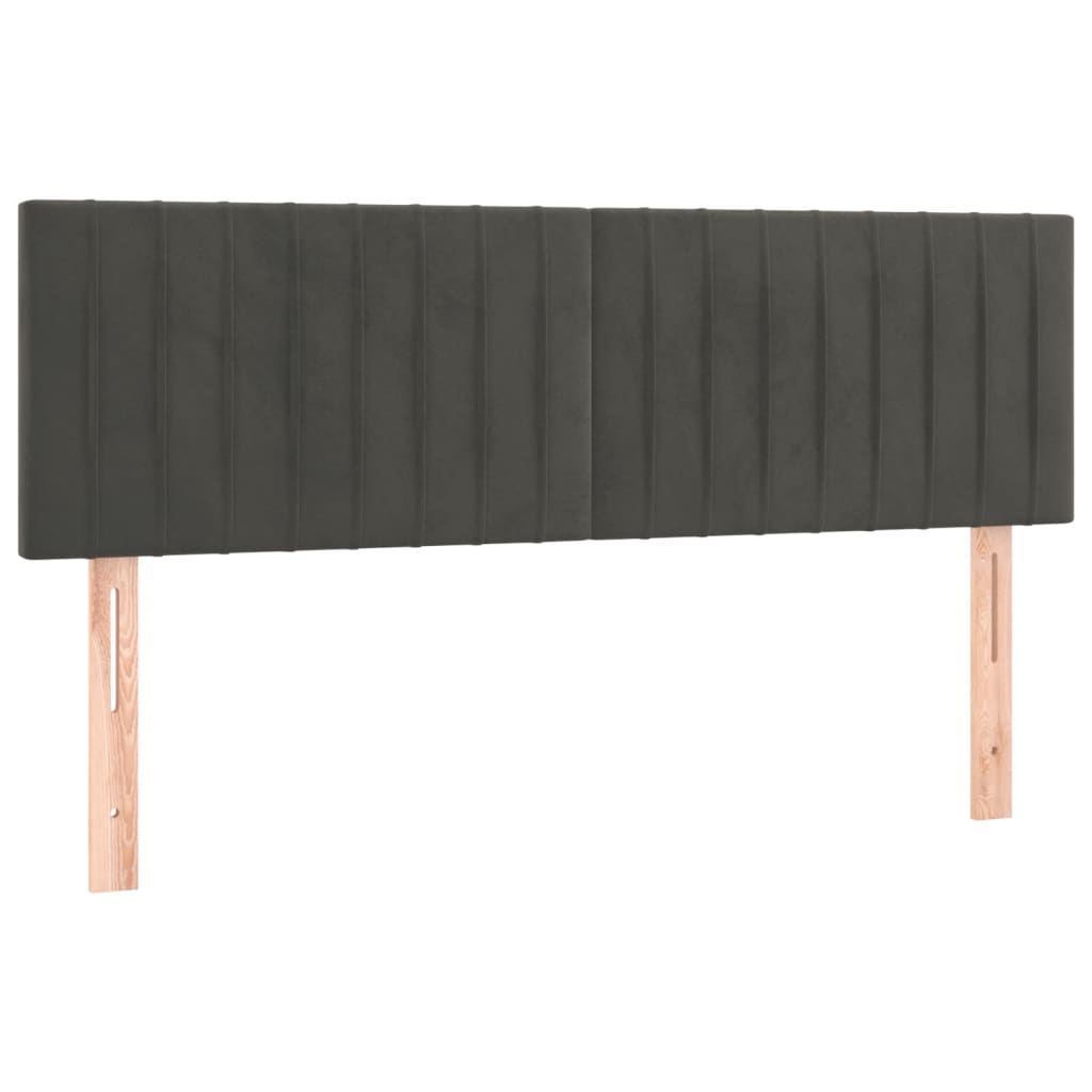 vidaXL Łóżko kontynentalne z materacem, ciemnoszara, aksamit 140x190cm