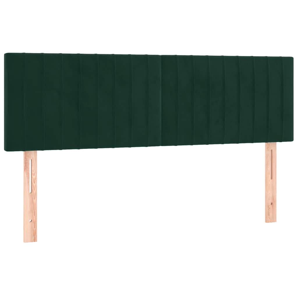 vidaXL Łóżko kontynentalne z materacem, zielone, aksamit, 140x190 cm