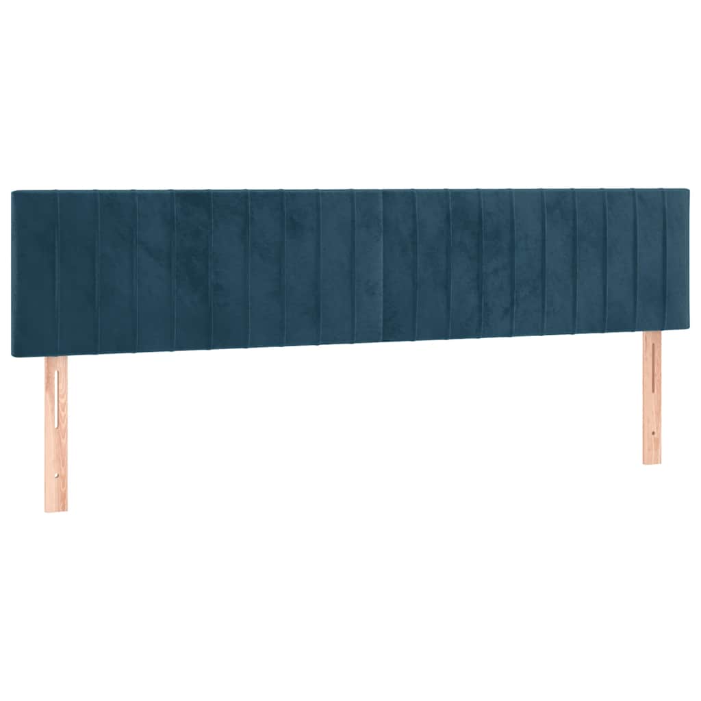 vidaXL Łóżko kontynentalne z materacem, ciemnoniebieskie, 160x200 cm
