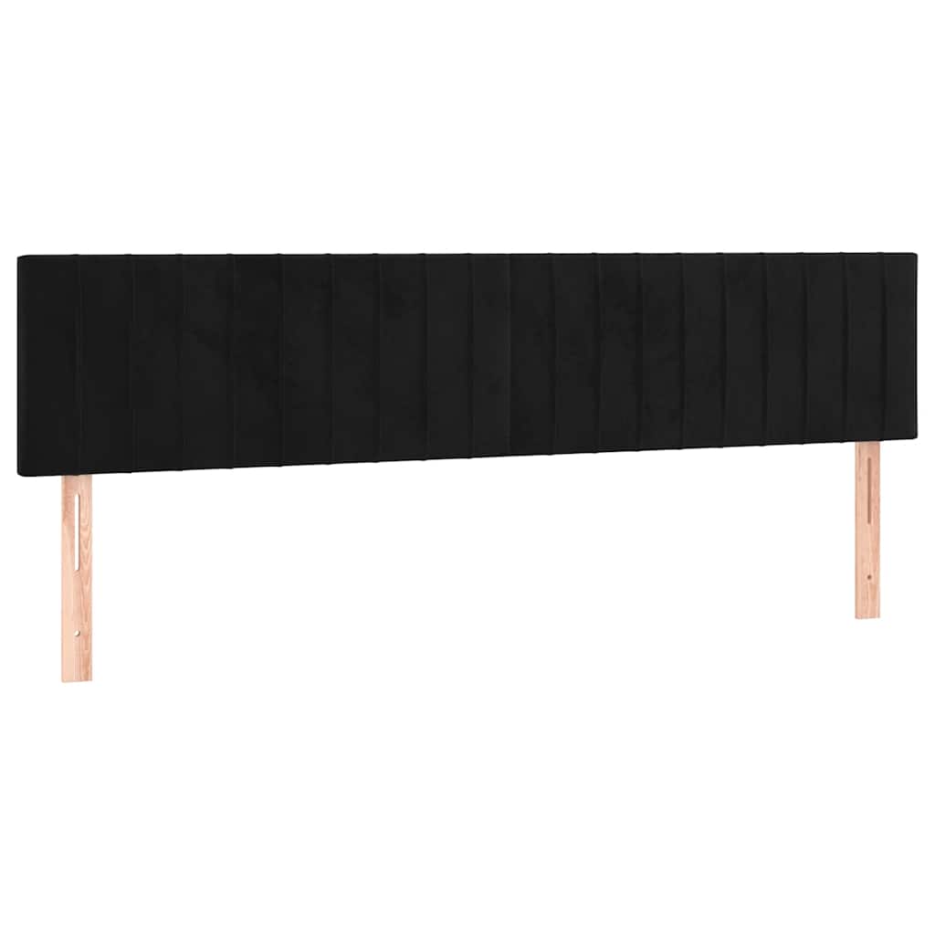 vidaXL Łóżko kontynentalne z materacem, czarne, aksamit 200x200 cm