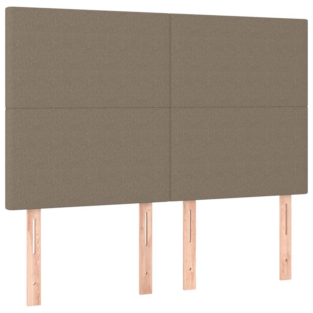 vidaXL Łóżko kontynentalne z materacem, taupe, tkanina, 160x200 cm