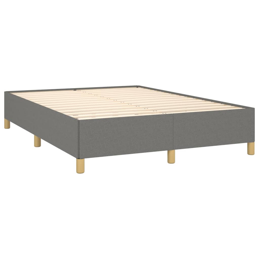 vidaXL Łóżko kontynentalne z materacem, ciemnoszara tkanina 140x190 cm