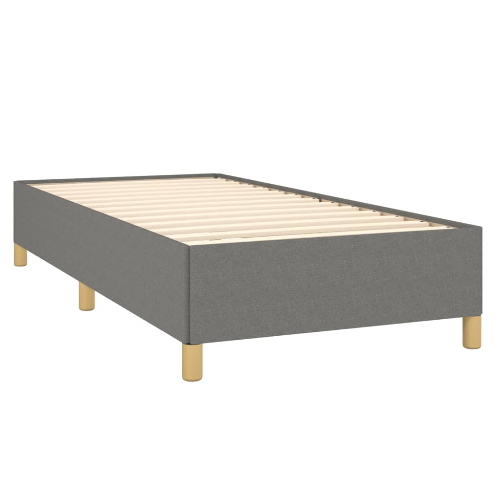 vidaXL Łóżko kontynentalne z materacem, ciemnoszara tkanina 80x200 cm