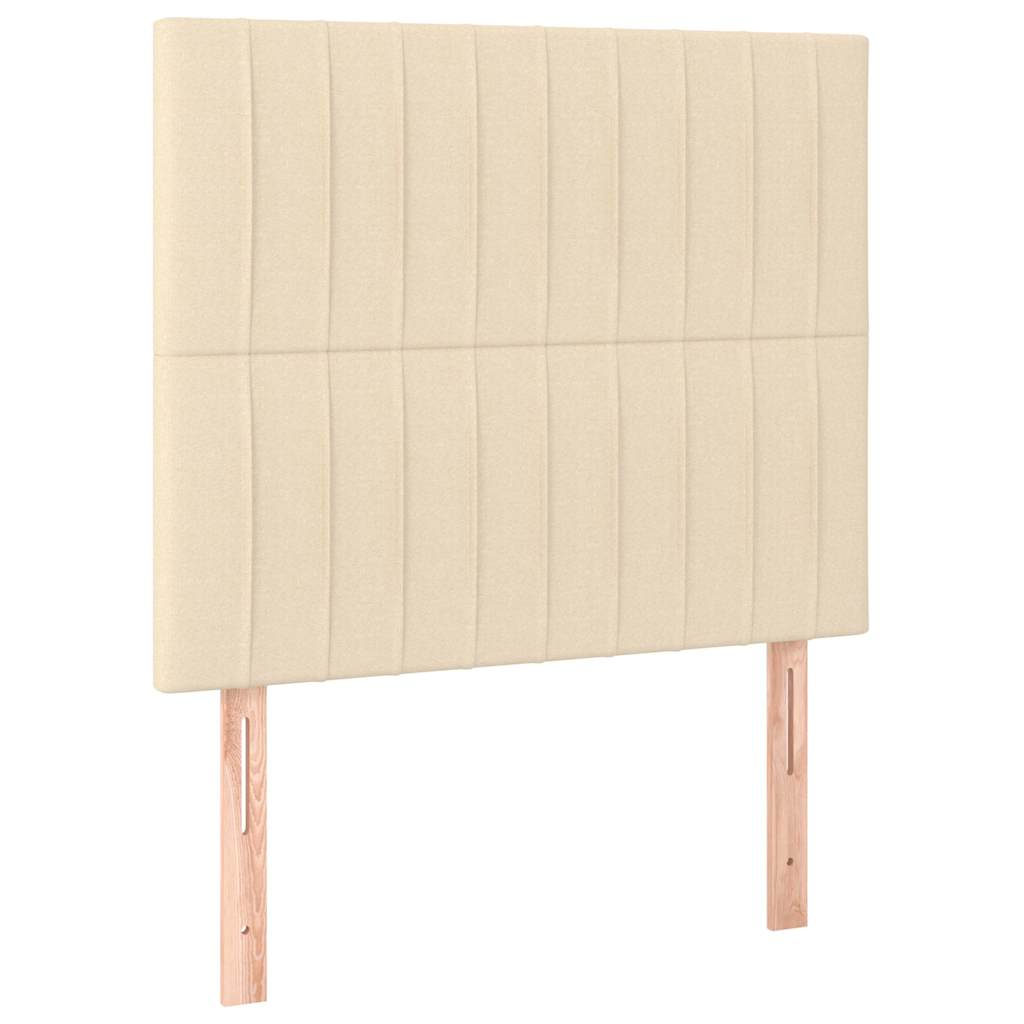 vidaXL Łóżko kontynentalne z materacem, kremowe, tkanina, 80x200 cm
