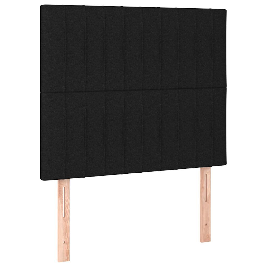 vidaXL Łóżko kontynentalne z materacem, czarne, tkanina, 100x200 cm