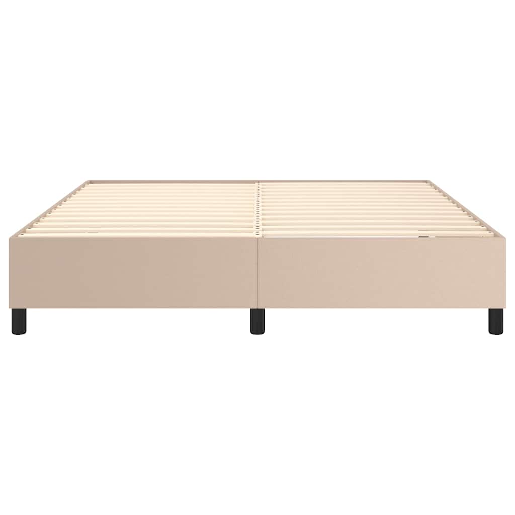 vidaXL Łóżko kontynentalne z materacem, cappuccino ekoskóra 180x200 cm