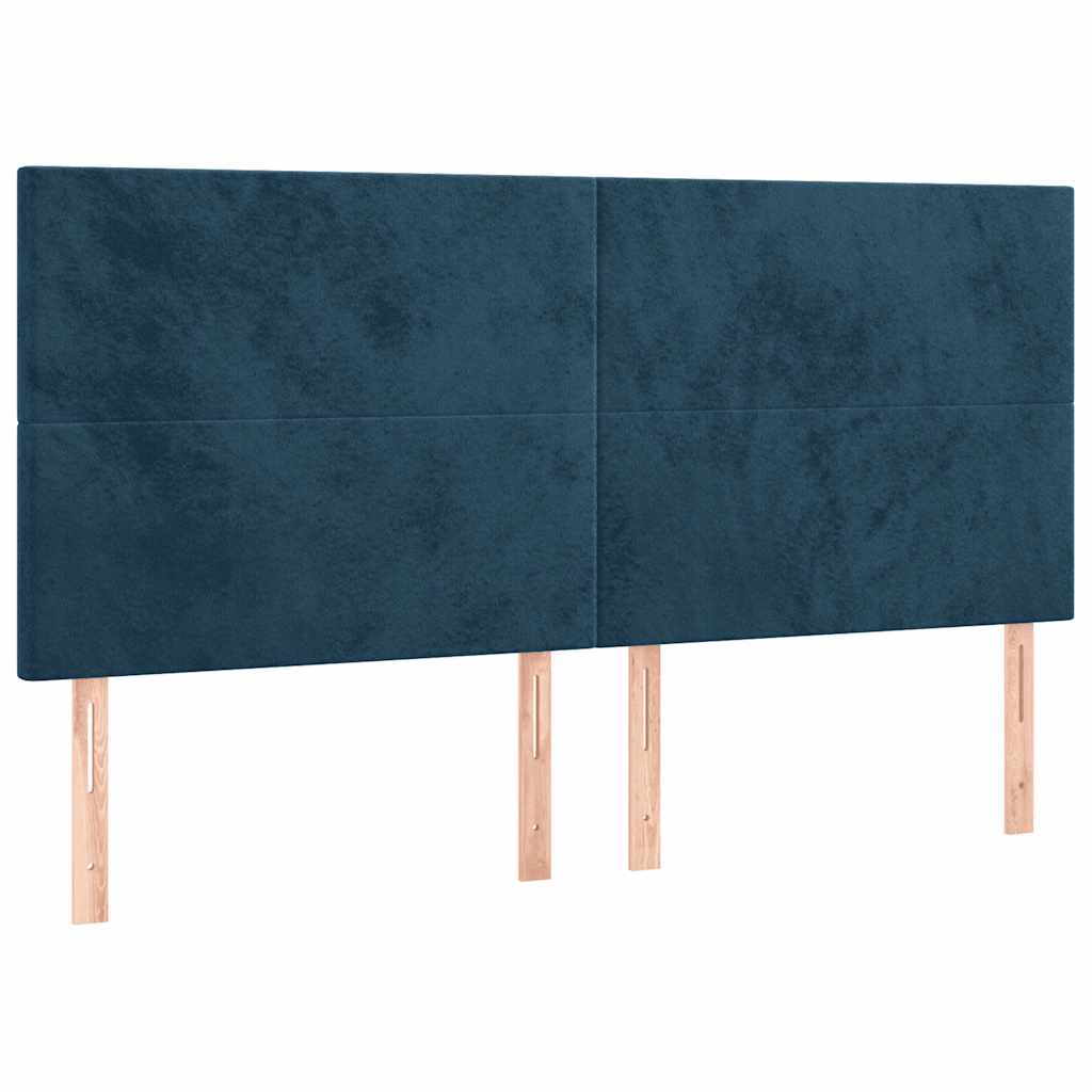 vidaXL Łóżko kontynentalne z materacem, ciemnoniebieskie, 180x200 cm