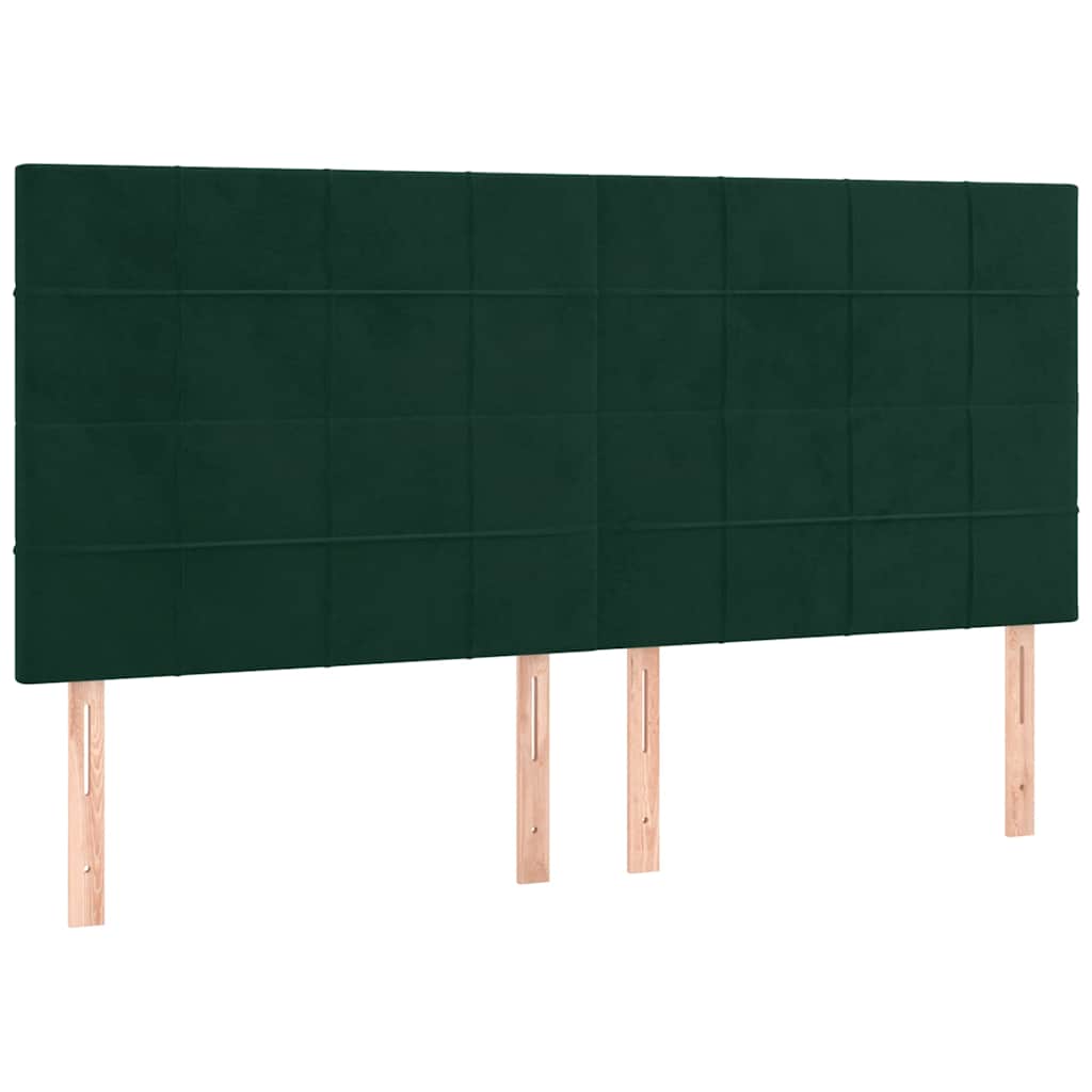 vidaXL Łóżko kontynentalne z materacem, ciemnozielone, 180x200 cm
