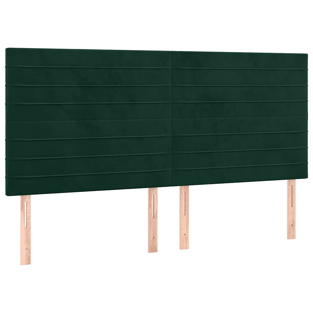 vidaXL Łóżko kontynentalne z materacem, zielone, aksamit, 200x200 cm