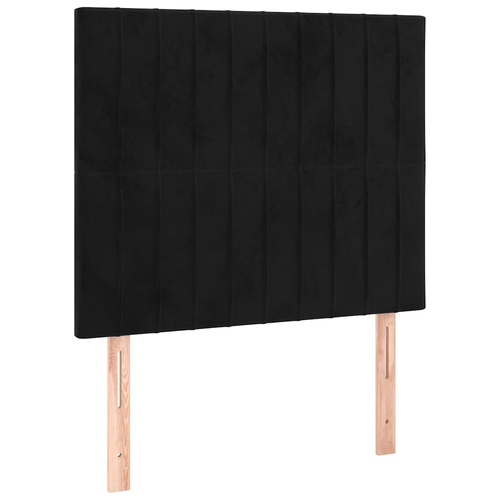 vidaXL Łóżko kontynentalne z materacem, czarne, aksamit 100x200 cm