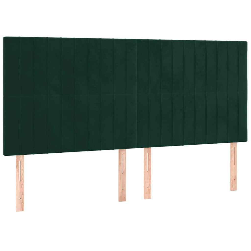 vidaXL Łóżko kontynentalne z materacem, zielone, aksamit, 200x200 cm