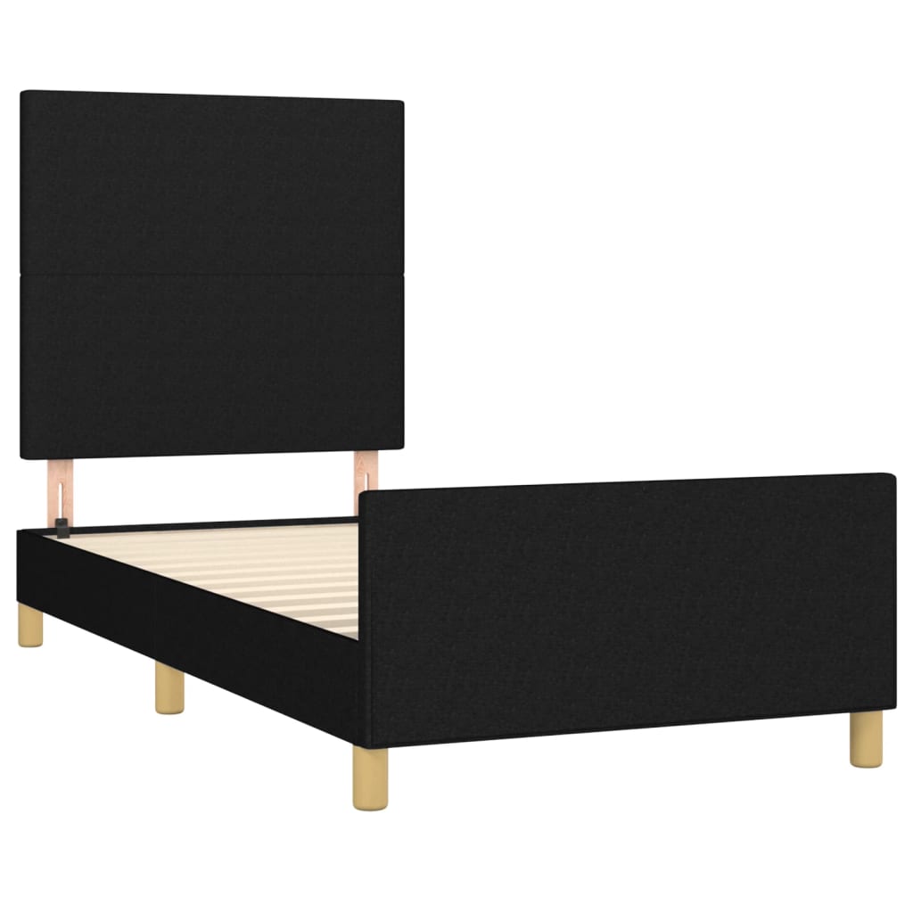 vidaXL Rama łóżka bez materaca Czarna 90x190 cm Tkanina