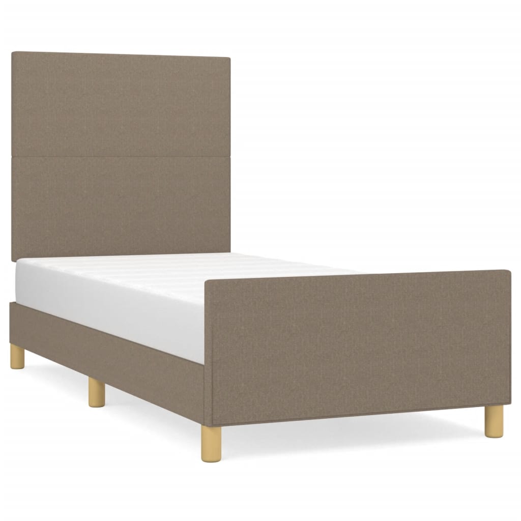 vidaXL Rama łóżka bez materaca Taupe 90x200 cm Tkanina