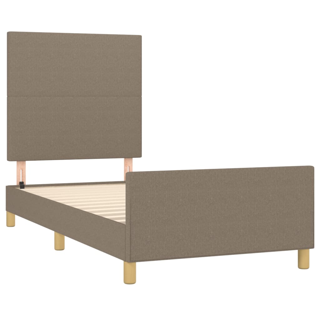 vidaXL Rama łóżka bez materaca Taupe 90x200 cm Tkanina