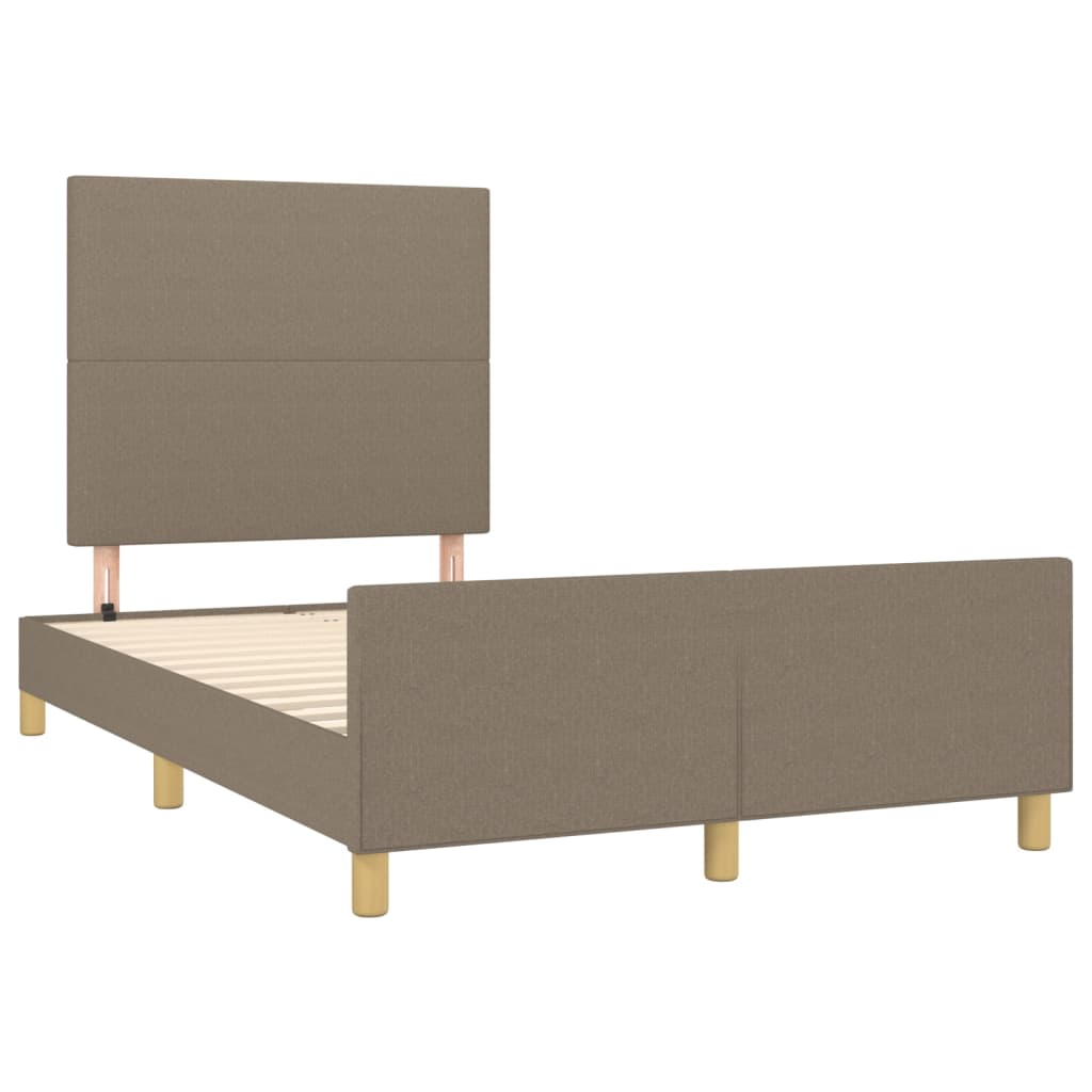 vidaXL Rama łóżka bez materaca, taupe, 120x200 cm, obita tkaniną