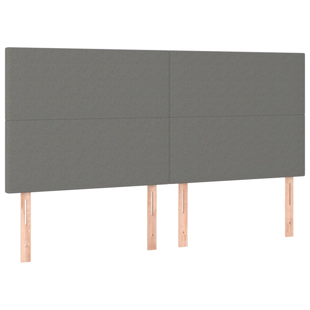 vidaXL Rama łóżka bez materaca, ciemnoszara, 160x200 cm, obita tkaniną