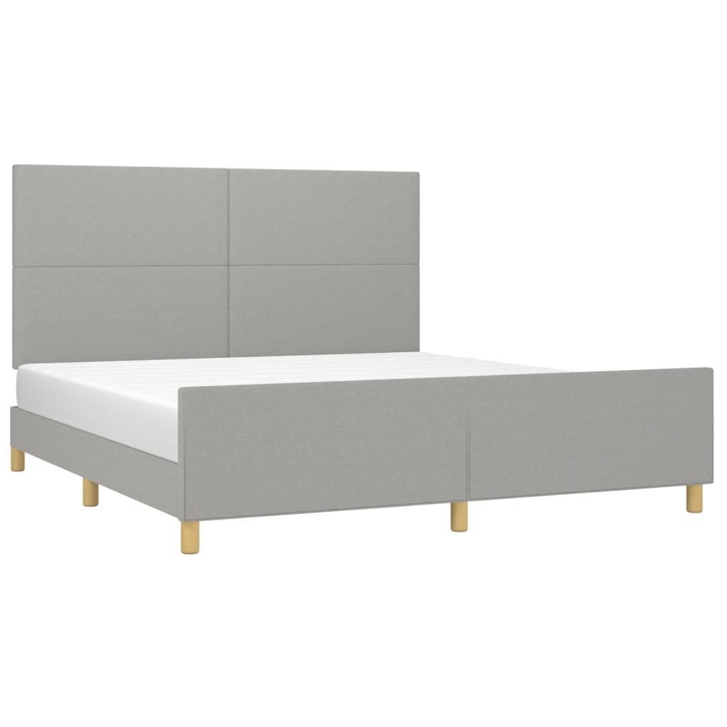 vidaXL Rama łóżka bez materaca, jasnoszara, 180x200 cm, obita tkaniną