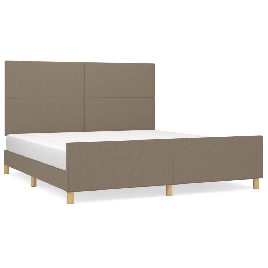 vidaXL Rama łóżka bez materaca, taupe, 180x200 cm, obita tkaniną