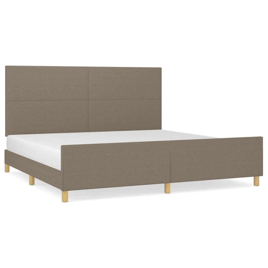 vidaXL Rama łóżka bez materaca, taupe, 200x200 cm, obita tkaniną