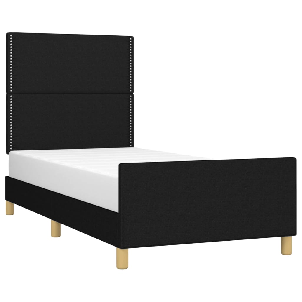 vidaXL Rama łóżka bez materaca Czarna 80x200 cm Tkanina