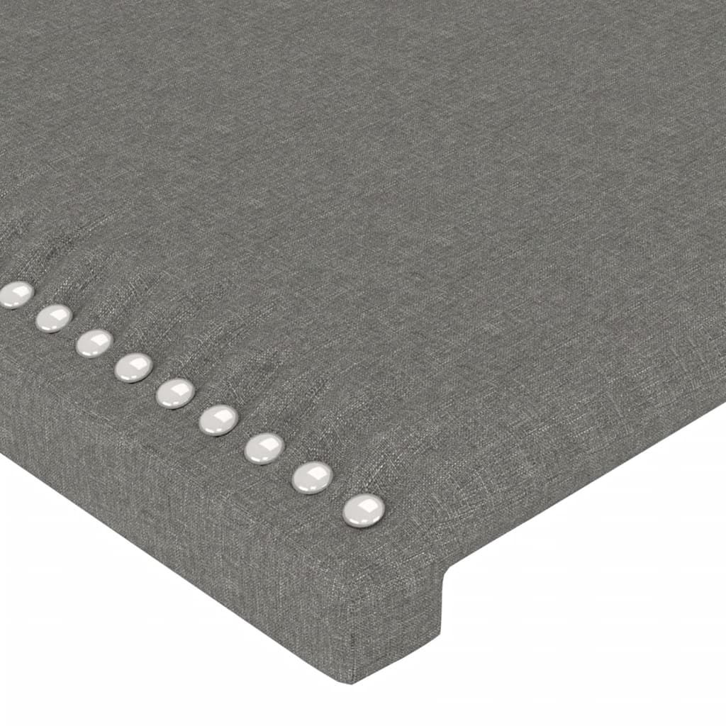 vidaXL Rama łóżka bez materaca, ciemnoszare, 90x190 cm, obita tkaniną