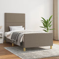 vidaXL Rama łóżka bez materaca Taupe 90x190 cm Tkanina