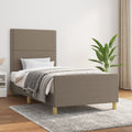 vidaXL Rama łóżka bez materaca Taupe 90x200 cm Tkanina