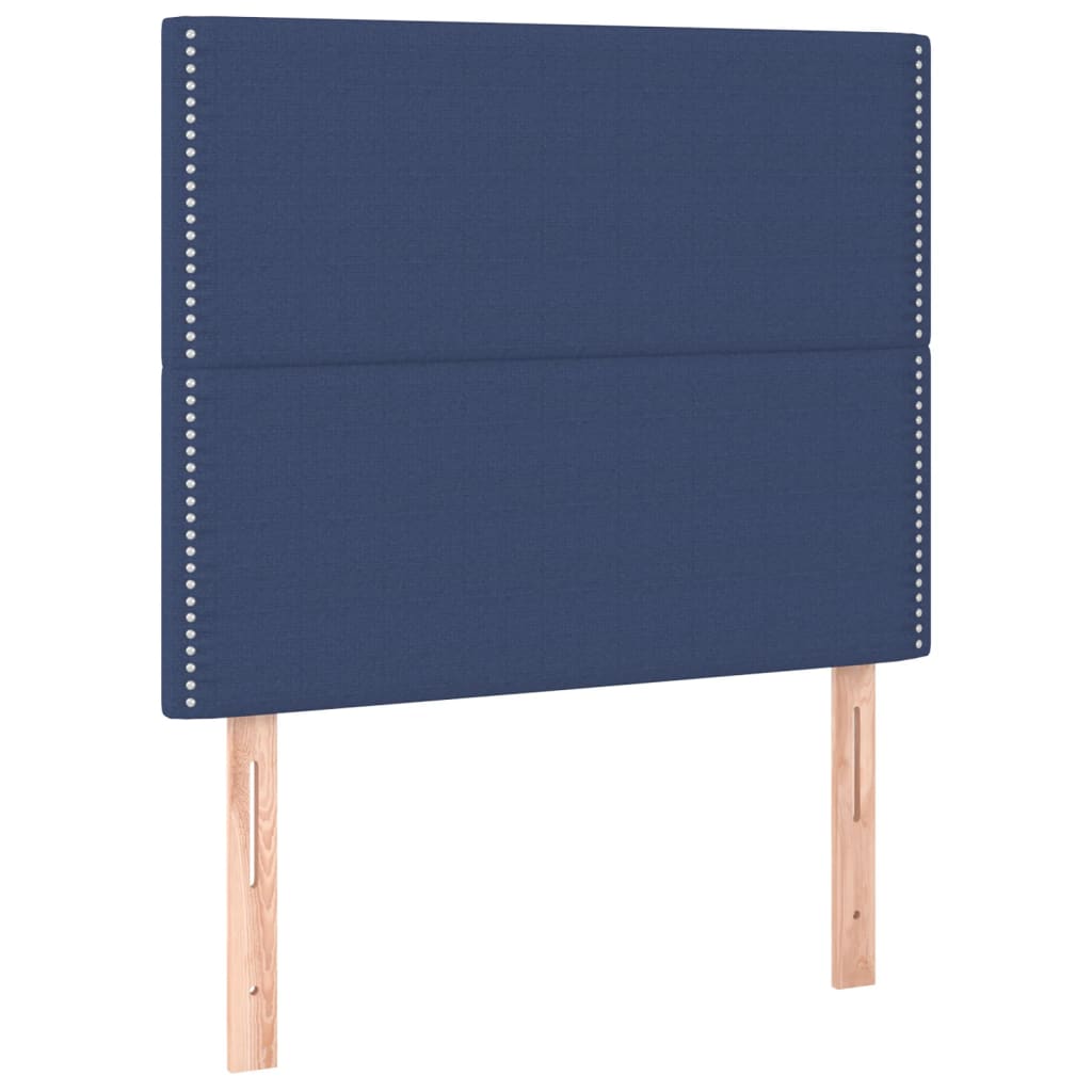 vidaXL Rama łóżka bez materaca Niebieska 90x200 cm Tkanina