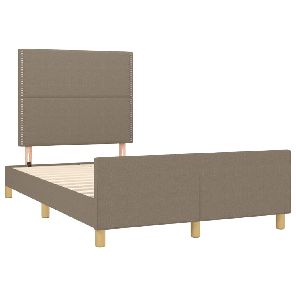 vidaXL Rama łóżka bez materaca, taupe, 120x200 cm, obita tkaniną